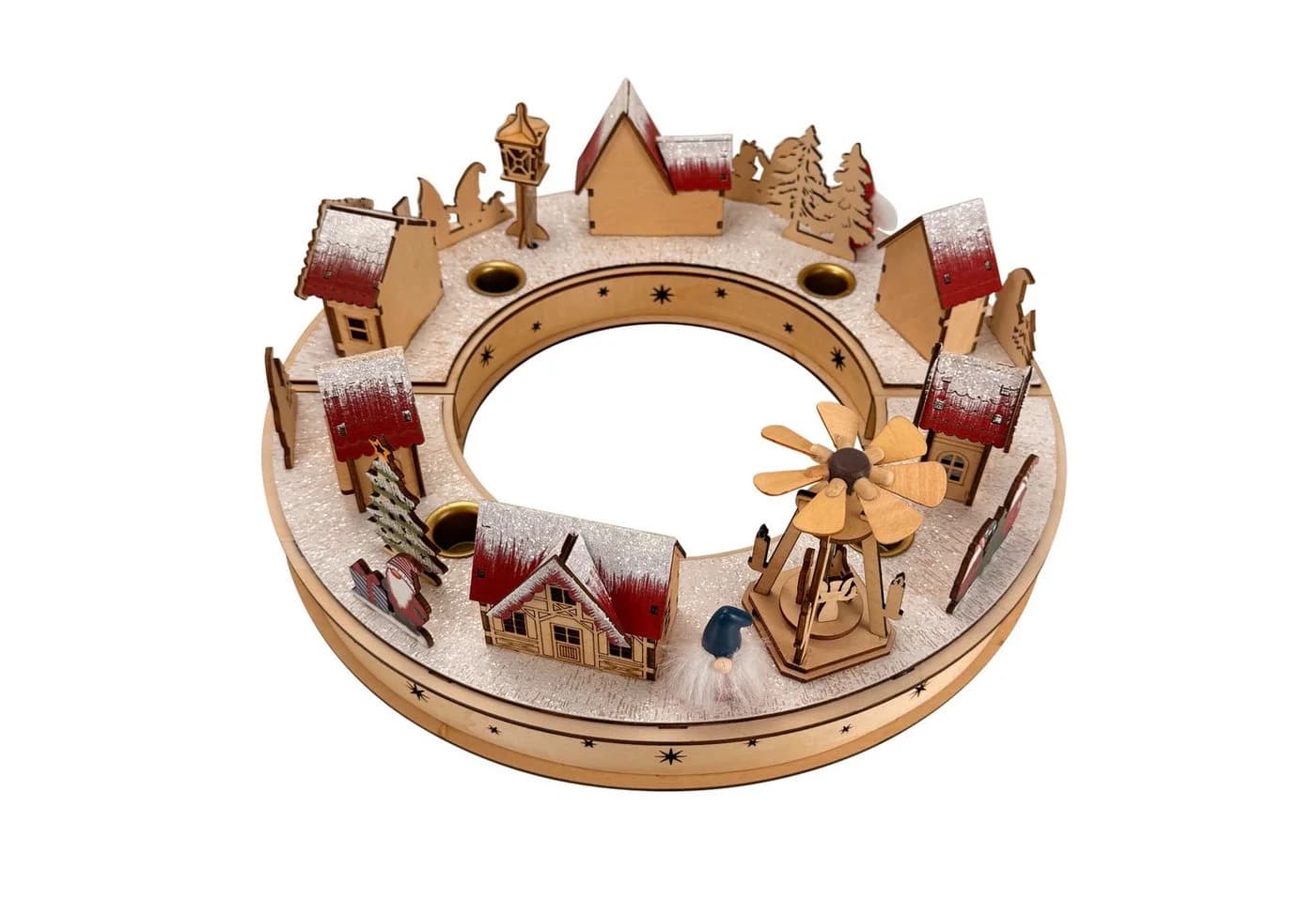 Online-Fuchs Adventskranz Holz mit LED-Beleuchtung & Timer - Bild 3