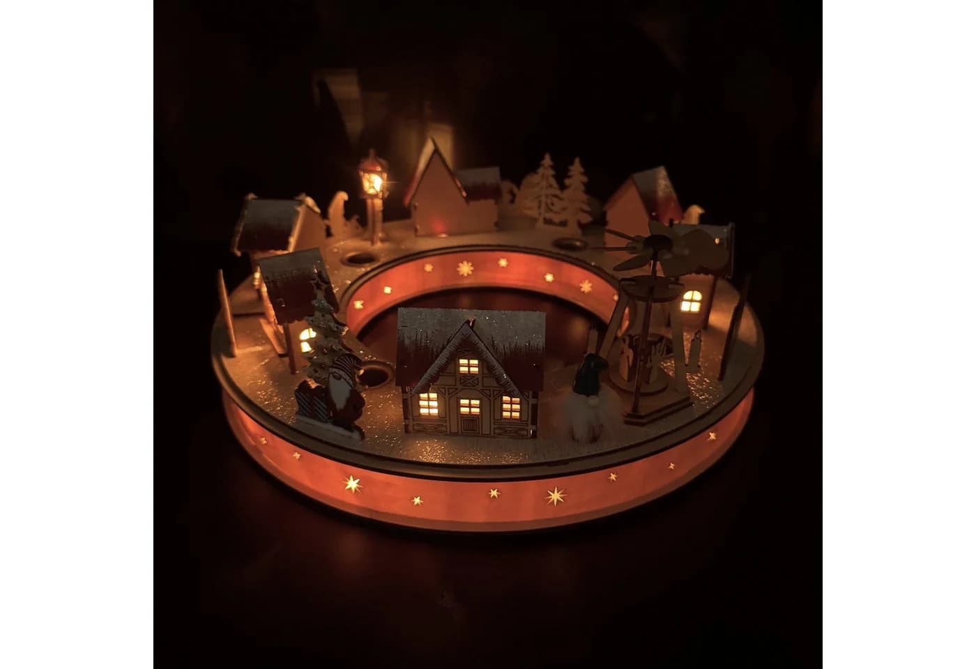 Online-Fuchs Adventskranz Holz mit LED-Beleuchtung & Timer - Bild 4