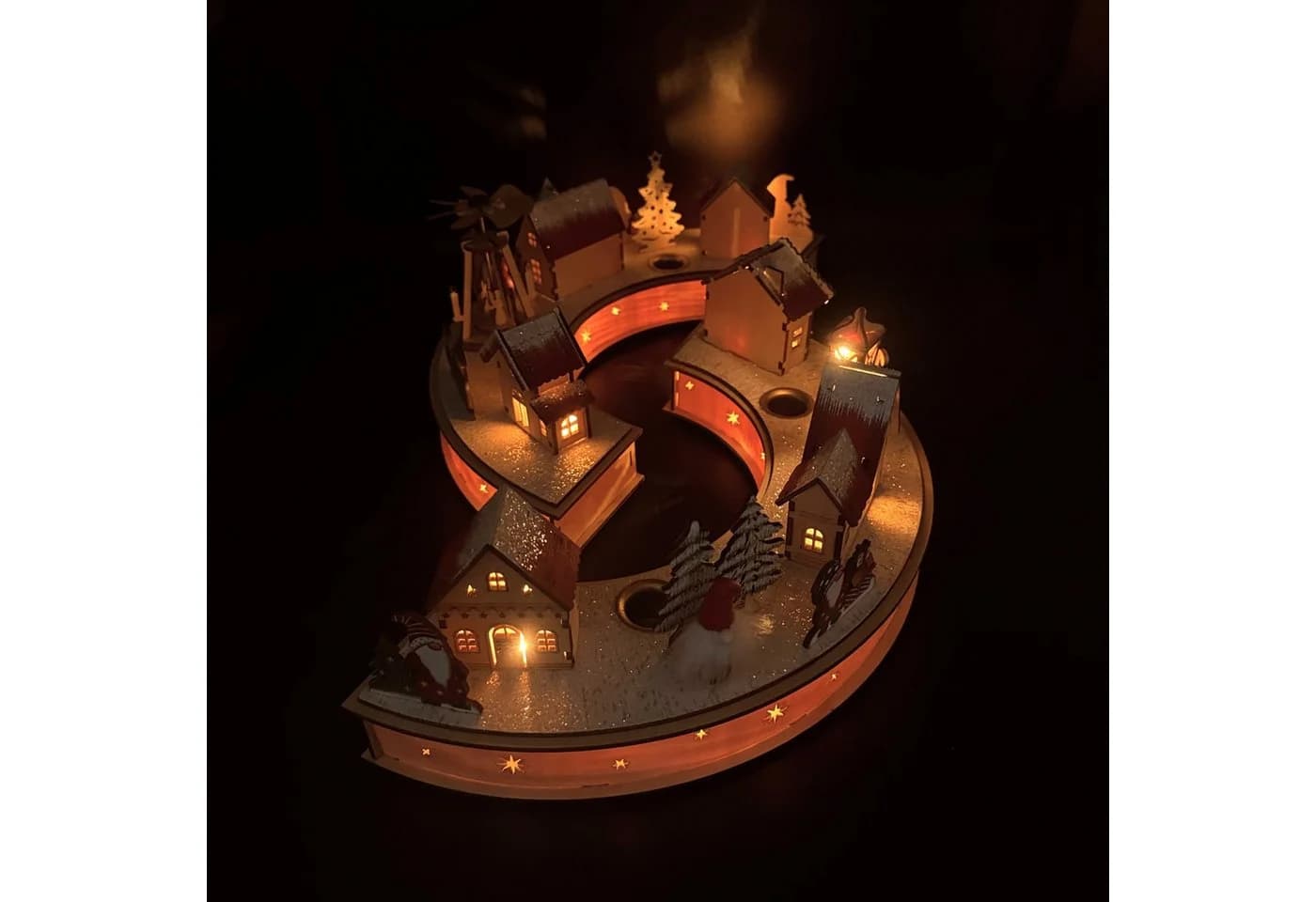 Online-Fuchs Adventskranz Holz mit LED-Beleuchtung & Timer - Bild 5