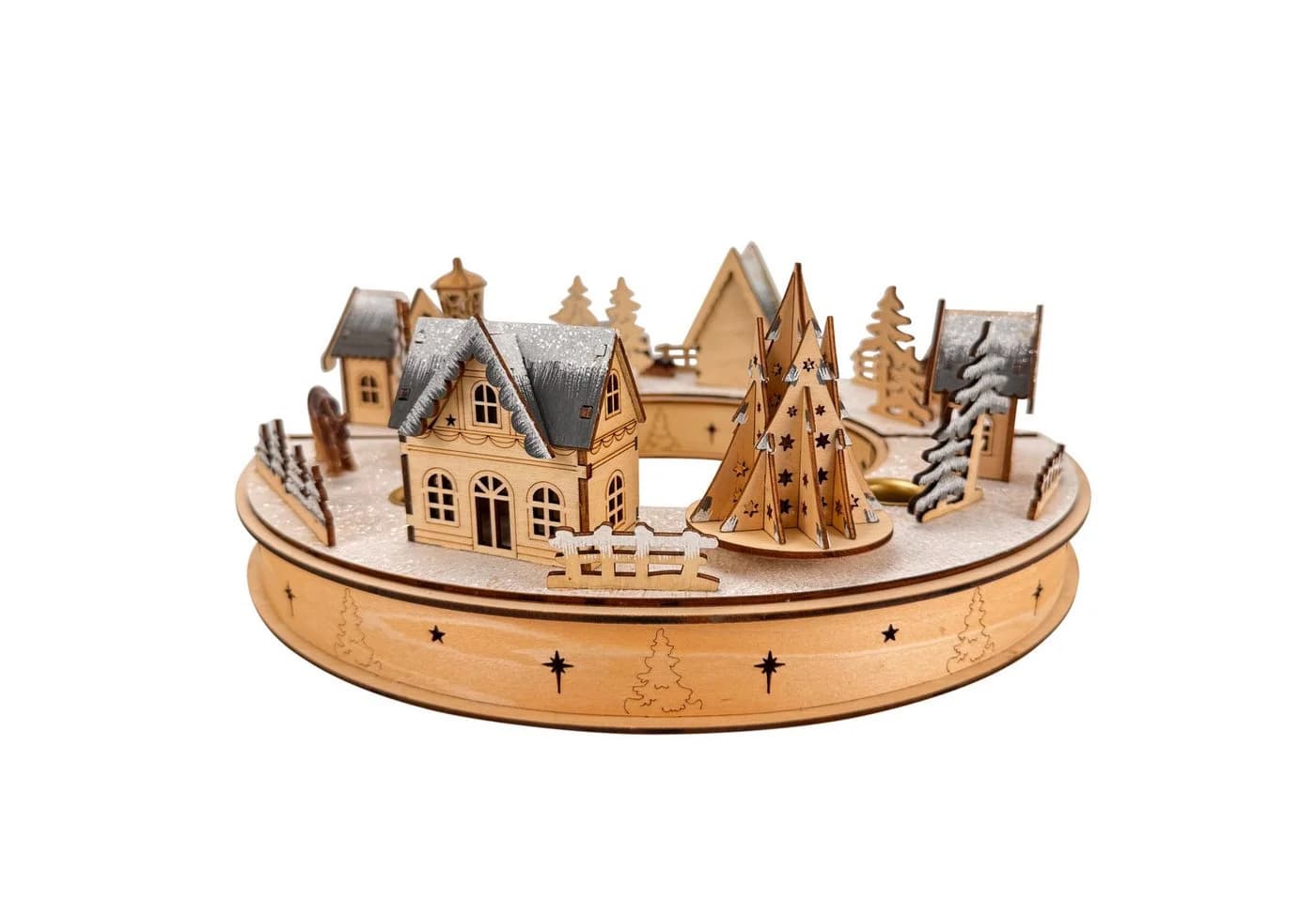 Online-Fuchs Adventskranz mit LED-Beleuchtung & Timer