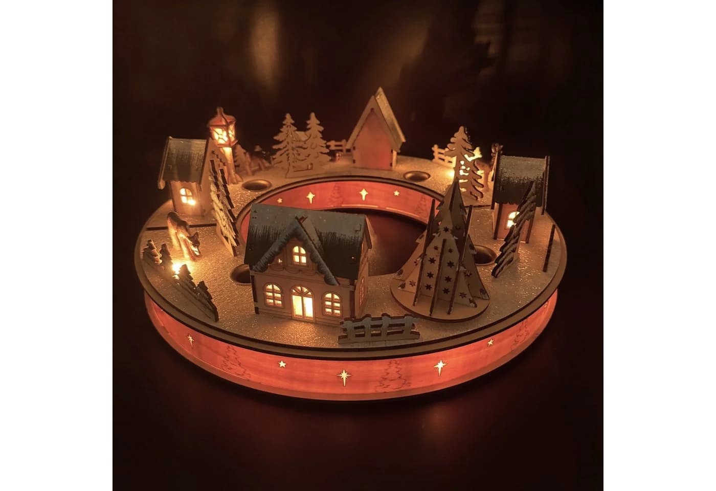 Online-Fuchs Adventskranz mit LED-Beleuchtung & Timer - Bild 3