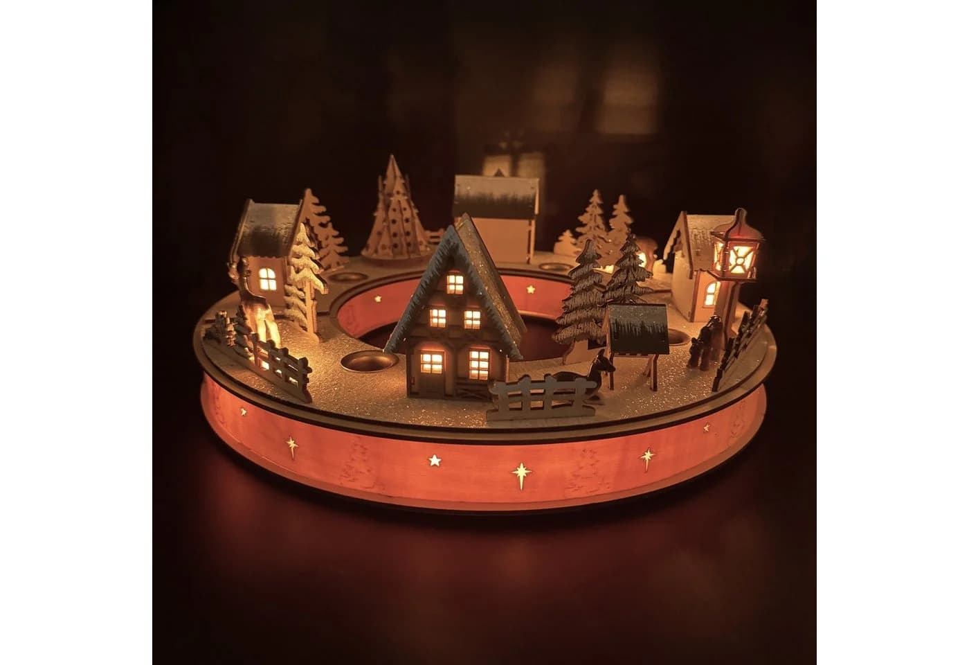 Online-Fuchs Adventskranz mit LED-Beleuchtung & Timer - Bild 4