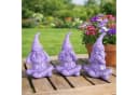 Online-Fuchs 3er Set Gartenzwerge Deko Figuren 16 cm Violett Bild 2