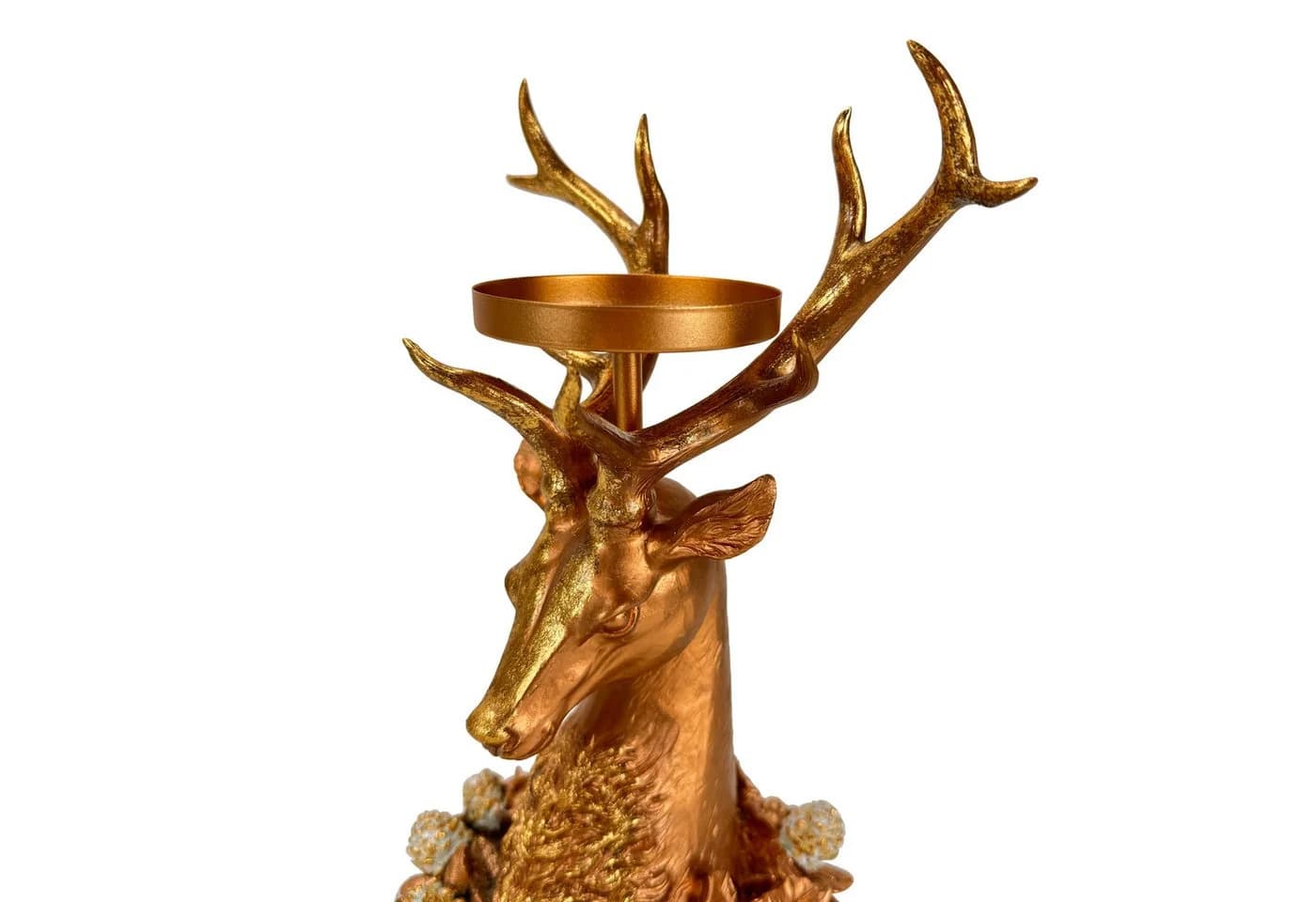 Online-Fuchs Kerzenständer Hirschkopf Gold 29 cm - Bild 3