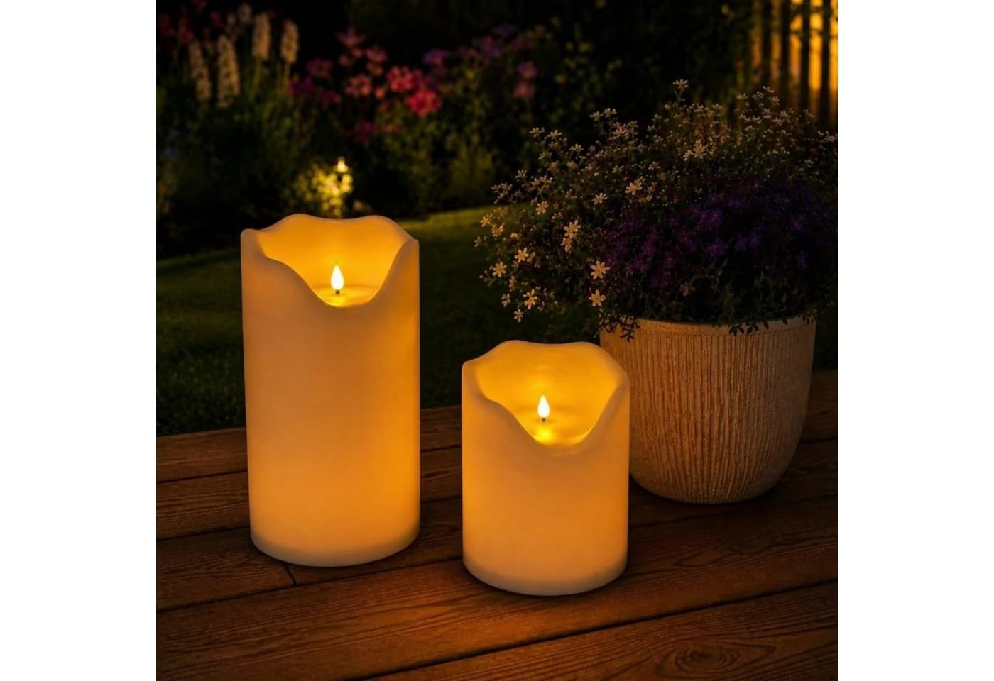 Online-Fuchs LED Solar Bodenkerze 2er-Set Weiß - Bild 2