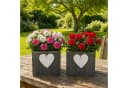 Online-Fuchs Blumentopf 2er Set Holz Herz Grau/Weiß Bild 2