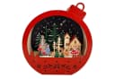 Online-Fuchs Weihnachtsdorf Weihnachtskugel Holz LED Timer rot Bild 1