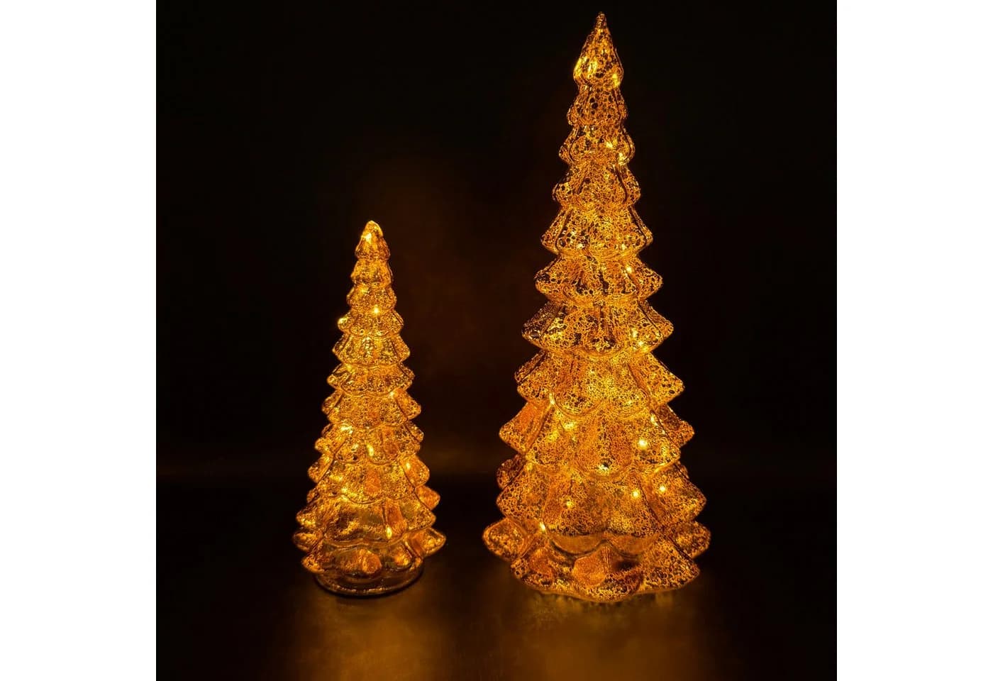 Online-Fuchs LED-Dekofigur Tannenbaum Set aus Glas mit Timer - Bild 4