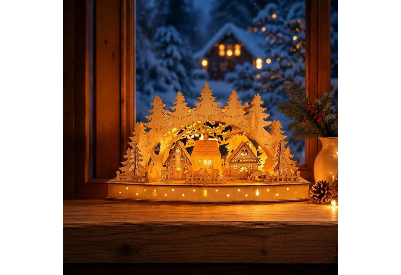 Fuchs LED Schwibbogen Lichterbogen mit Timer - Bild 2