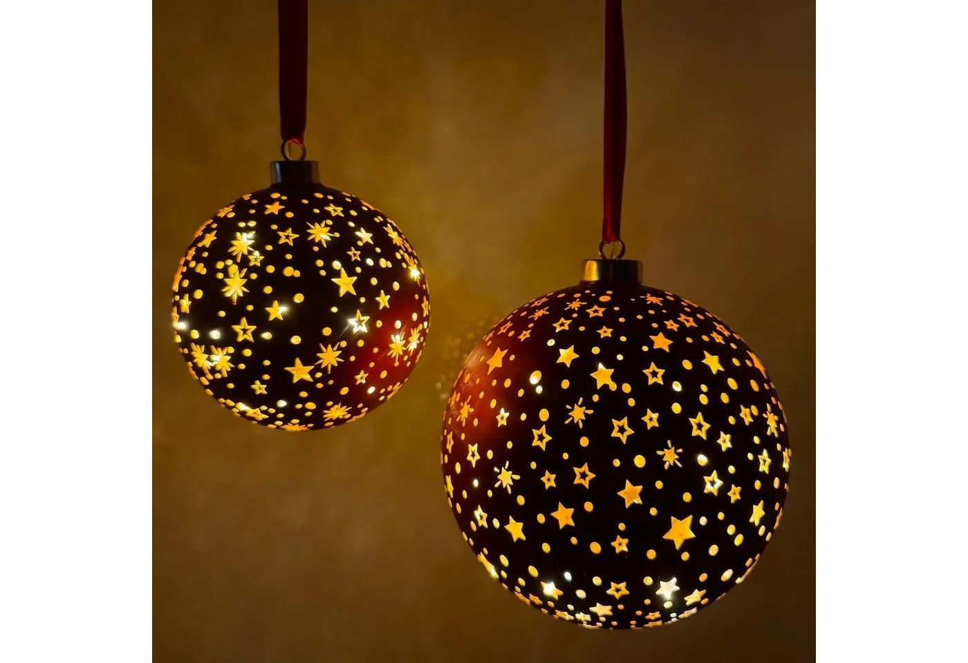 Online-Fuchs LED Weihnachtskugeln Rot Glas mit Timer - Bild 3