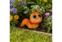 Online-Fuchs Gartenfigur Raupe Regenwurm Orange Grün Kunstharz Bild 2