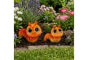 Online-Fuchs Gartenfigur Raupe Regenwurm Orange Grün Kunstharz Bild 5