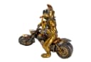 Online-Fuchs Dekofigur Rocker-Affe auf Motorrad Gold/Silber Bild 1