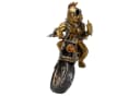 Online-Fuchs Dekofigur Rocker-Affe auf Motorrad Gold/Silber Bild 4