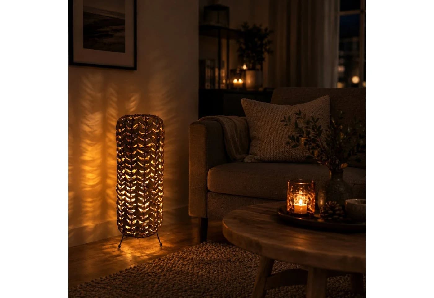 Online-Fuchs Stehlampe Wasserhyazinthe Beige E27
