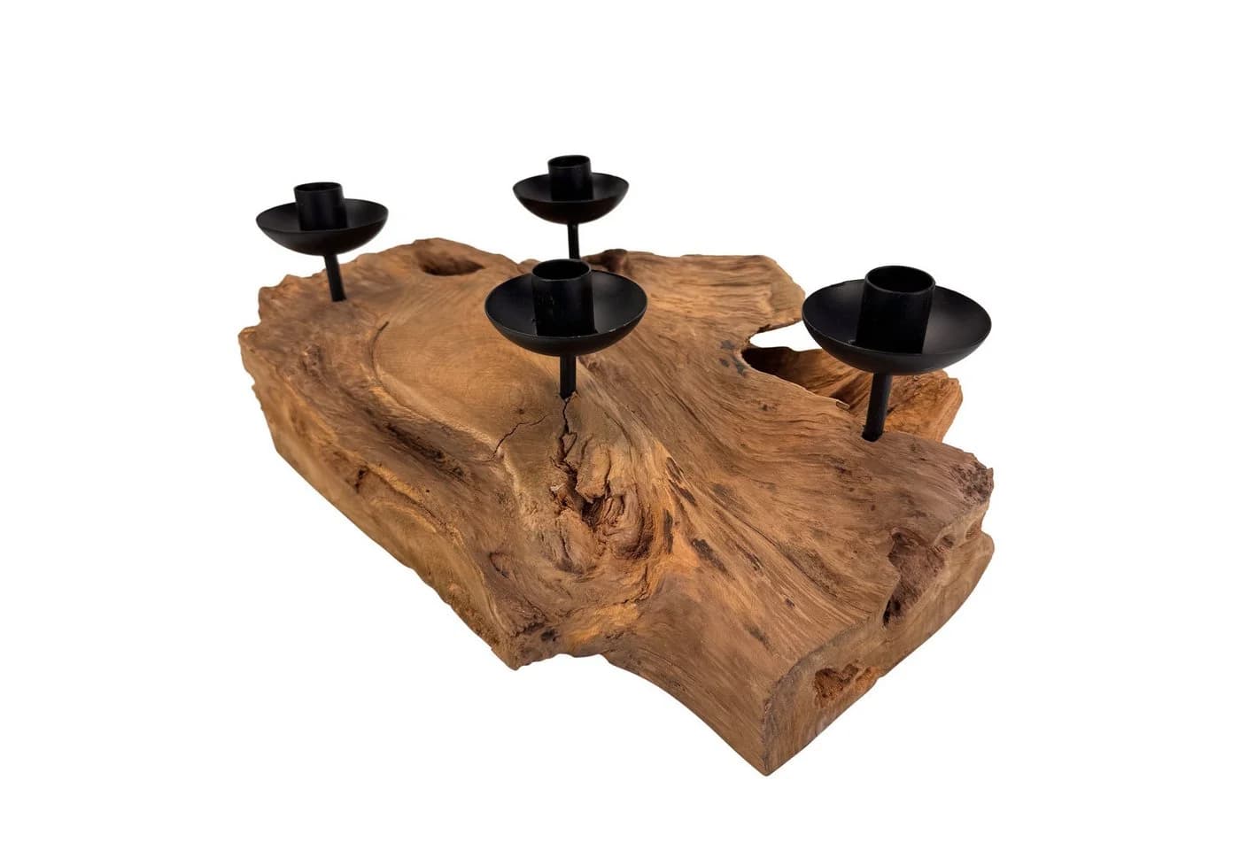 Online-Fuchs Adventskranz Wurzelholz Schwarz 38 cm