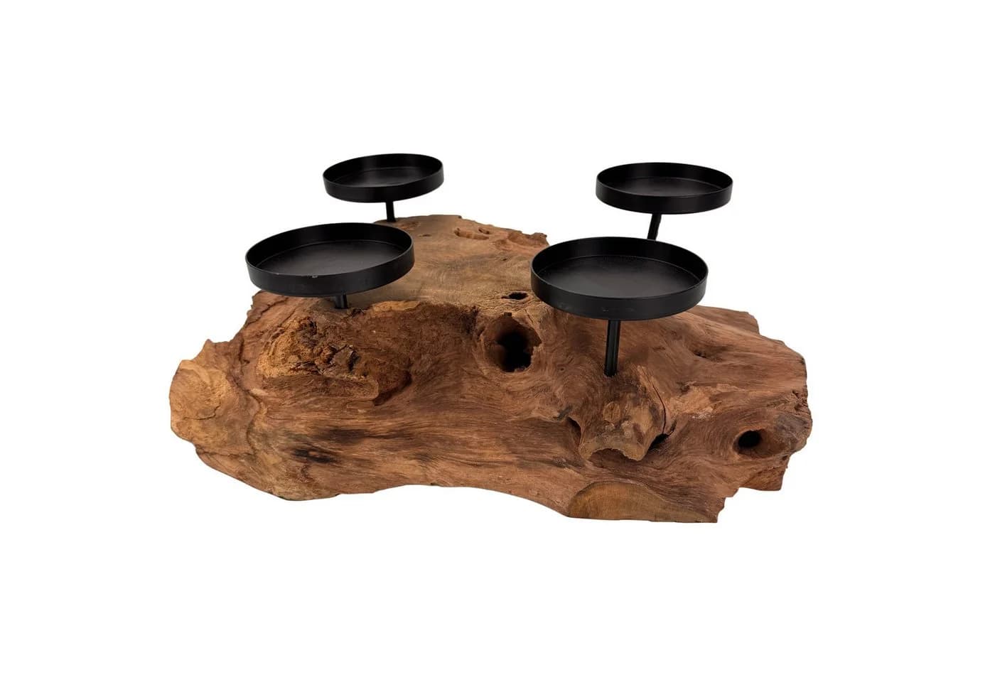 Online-Fuchs Adventskranz Wurzelholz Schwarz 38 cm