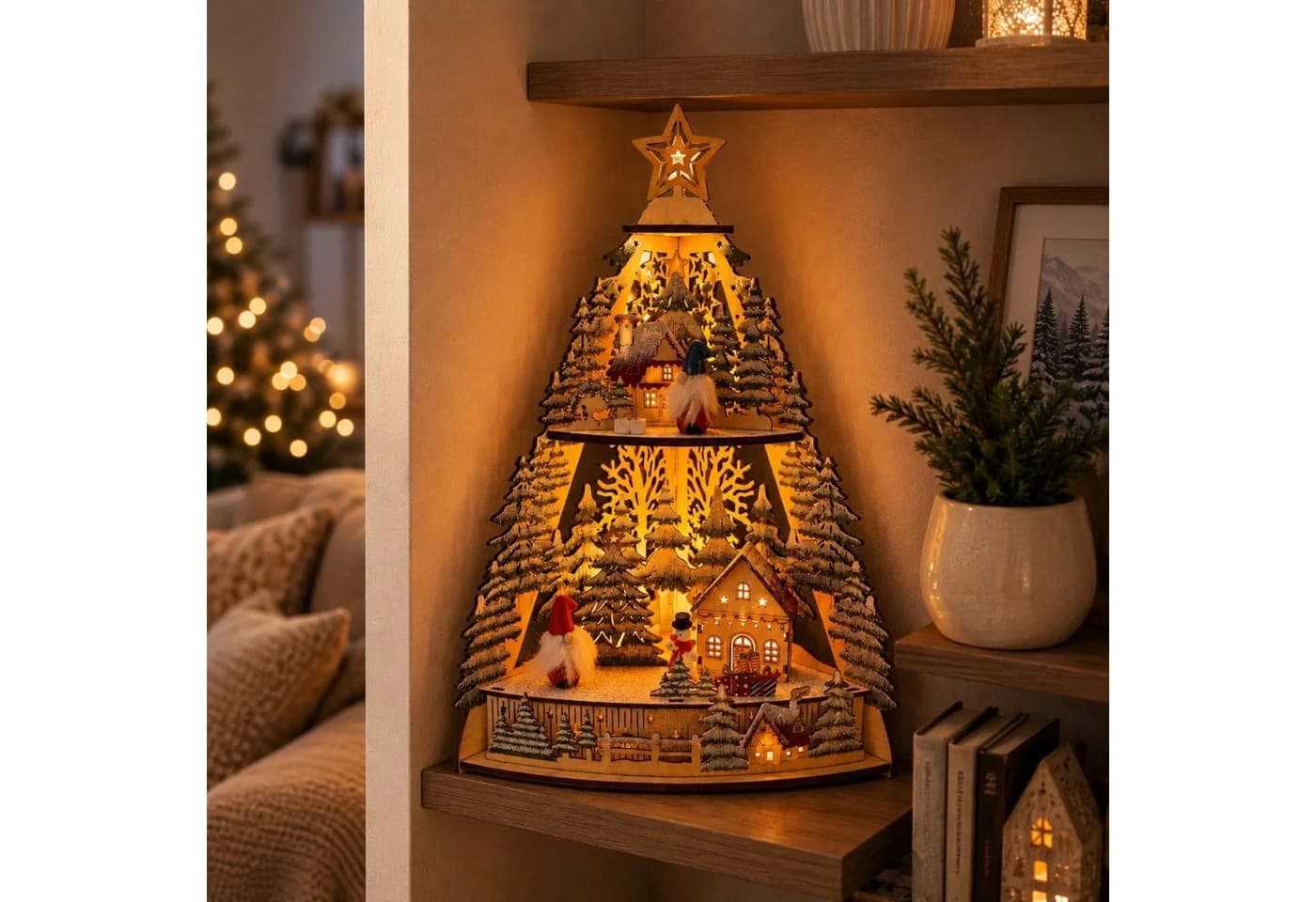 Online-Fuchs LED Lichterbogen Winterlandschaft Beige 90° Eckdesign - Bild 2