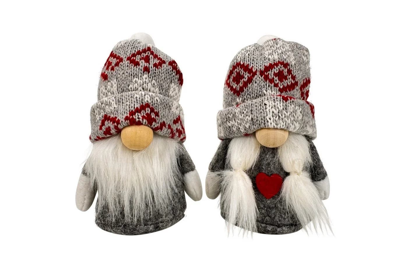 Online-Fuchs Dekofigur kleine Weihnachtswichtel Rot Grau Weiss - Bild 3