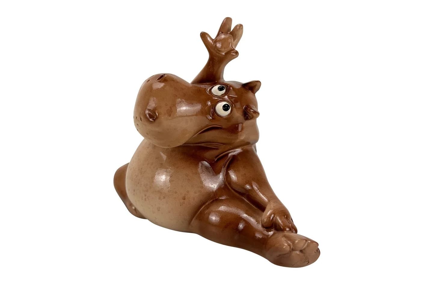 Online-Fuchs Gartenfigur Nilpferd Yoga Kunstharz - Bild 4
