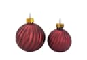 Online-Fuchs LED-Kerze Weihnachtskugelform Timer Purpur Lila Glas Bild 1