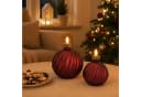 Online-Fuchs LED-Kerze Weihnachtskugelform Timer Purpur Lila Glas Bild 2