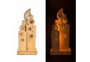 Online-Fuchs LED-Dekofigur 3 Kerzen Holz Beige/Gold Timer Bild 2