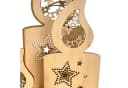 Online-Fuchs LED-Dekofigur 3 Kerzen Holz Beige/Gold Timer Bild 3