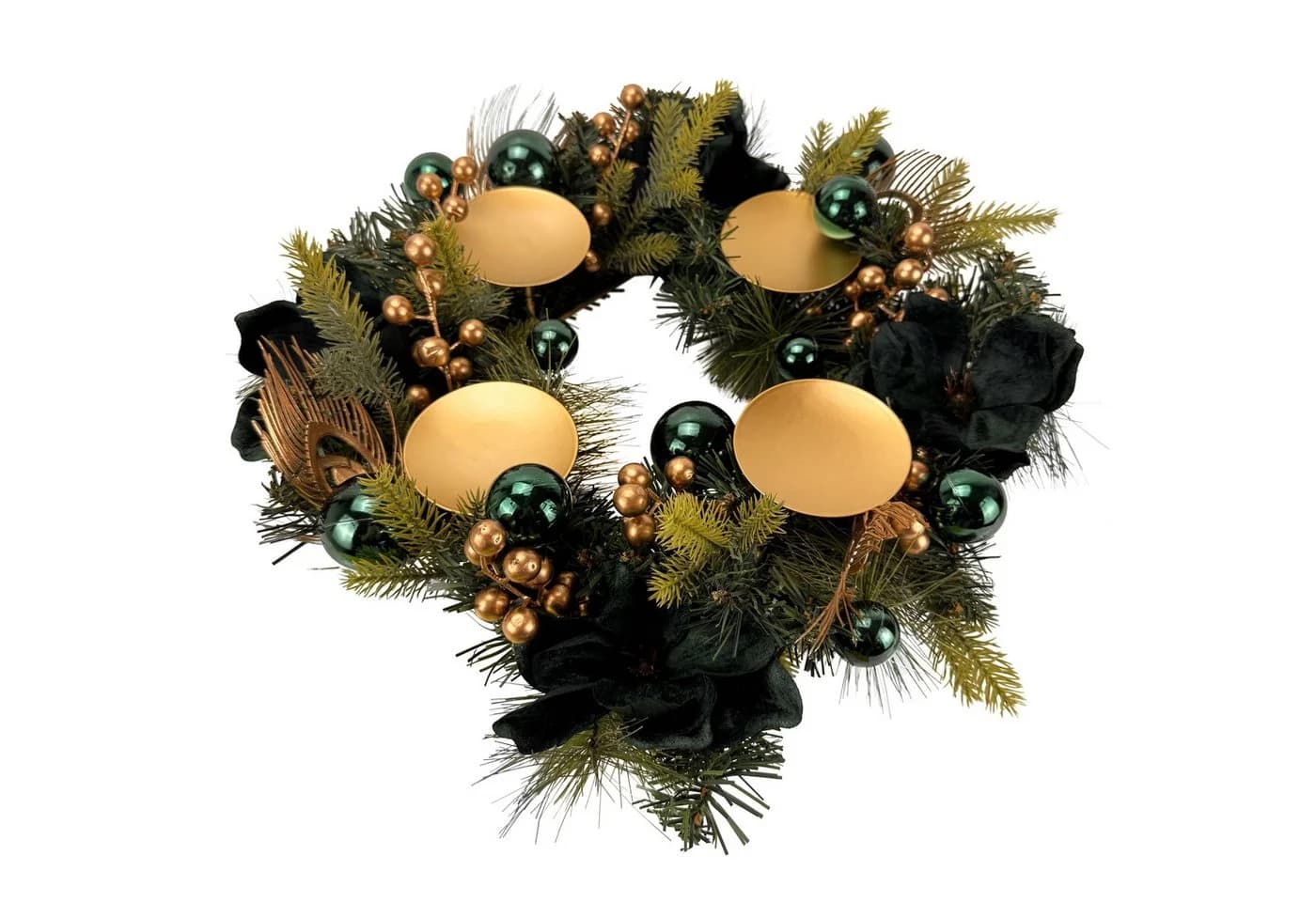 Online-Fuchs Adventskranz Silber/Salbei Fertig Dekoriert - Bild 2
