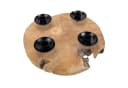 Online-Fuchs Adventskranz Teakholz Baumscheibe mit 4 schwarzen Metallhaltern Bild 4