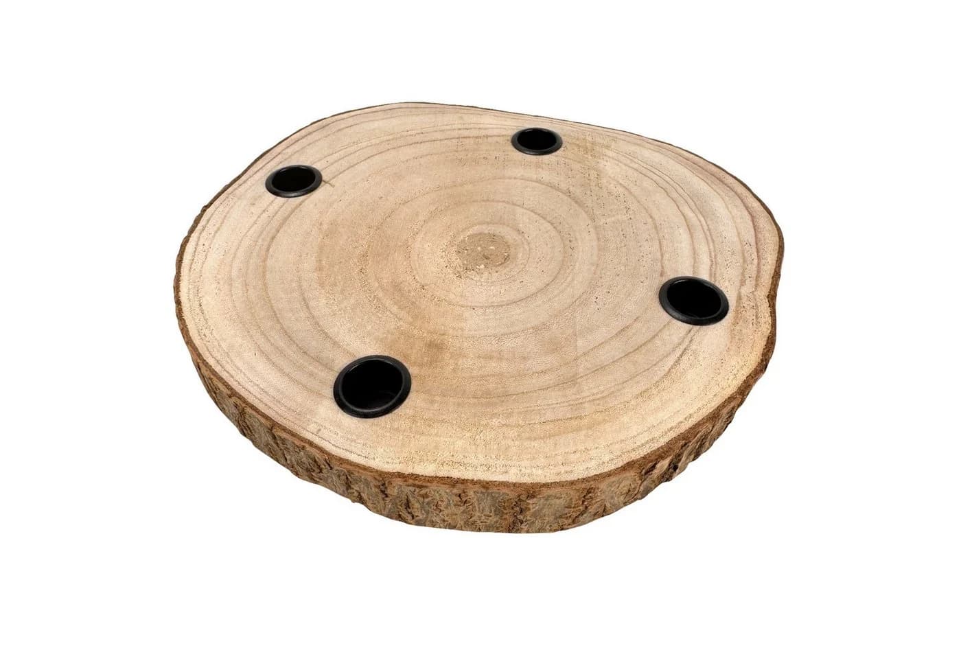 Online-Fuchs Adventskranz Baumscheibe Paulownia-Holz Stabkerzen