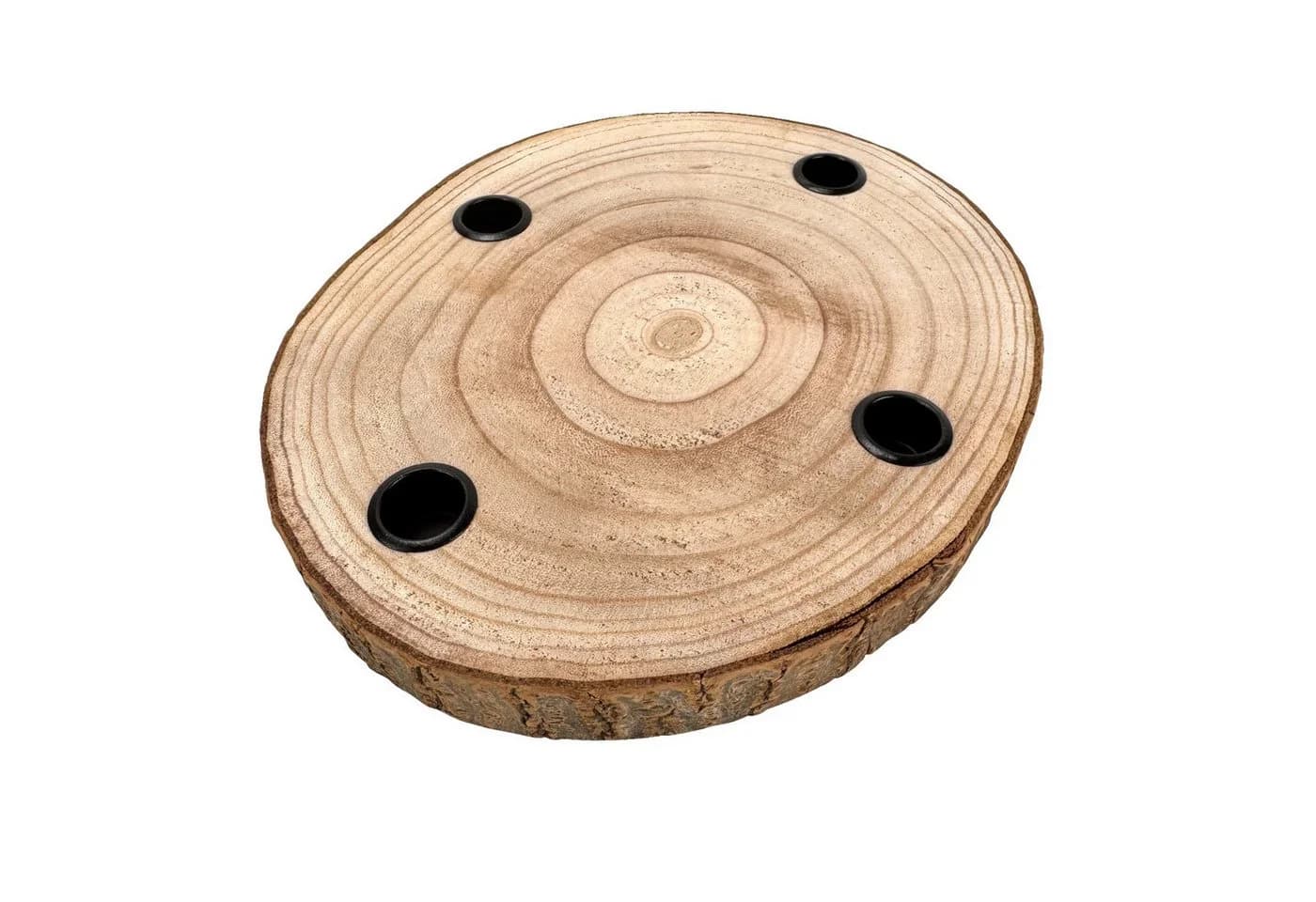 Online-Fuchs Adventskranz Baumscheibe Paulownia-Holz Stabkerzen - Bild 4