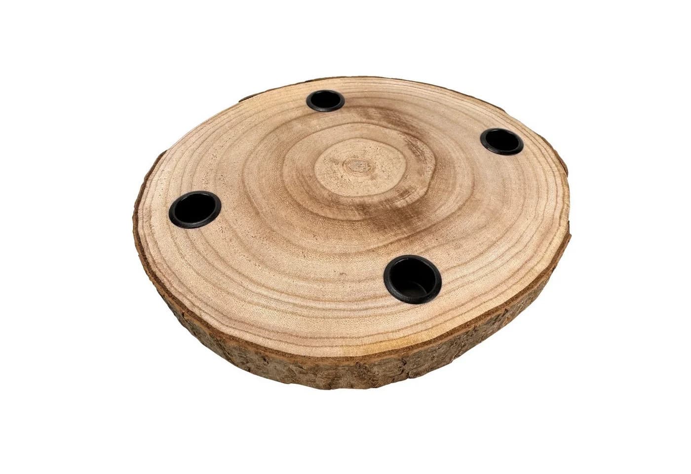 Online-Fuchs Adventskranz Baumscheibe Paulownia-Holz Stabkerzen - Bild 5