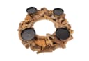 Online-Fuchs Adventskranz Treibholz Look mit Metall-Kerzenhaltern Bild 1