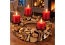 Online-Fuchs Adventskranz Treibholz Look mit Metall-Kerzenhaltern Bild 2