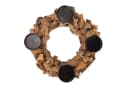 Online-Fuchs Adventskranz Treibholz Look mit Metall-Kerzenhaltern Bild 3