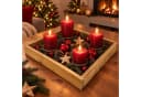 Fuchs Adventskranz Holz Eckig Schlicht Kerzenhalter Metall Bild 2