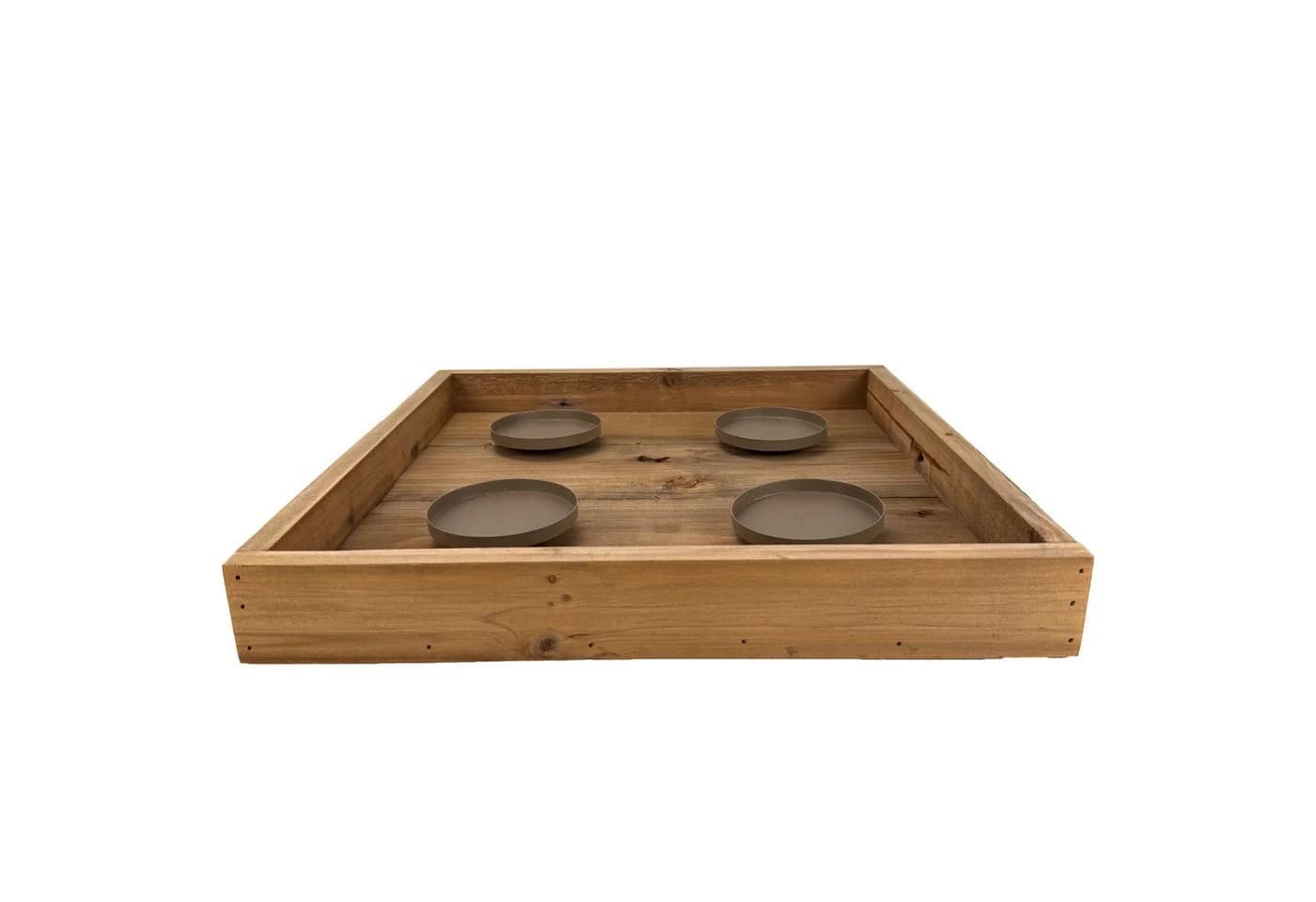 Fuchs Adventskranz Holz Eckig Schlicht Kerzenhalter Metall - Bild 3