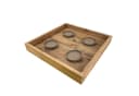 Fuchs Adventskranz Holz Eckig Schlicht Kerzenhalter Metall Bild 5
