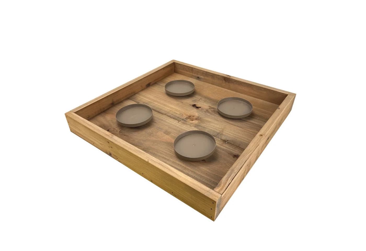 Fuchs Adventskranz Holz Eckig Schlicht Kerzenhalter Metall - Bild 5