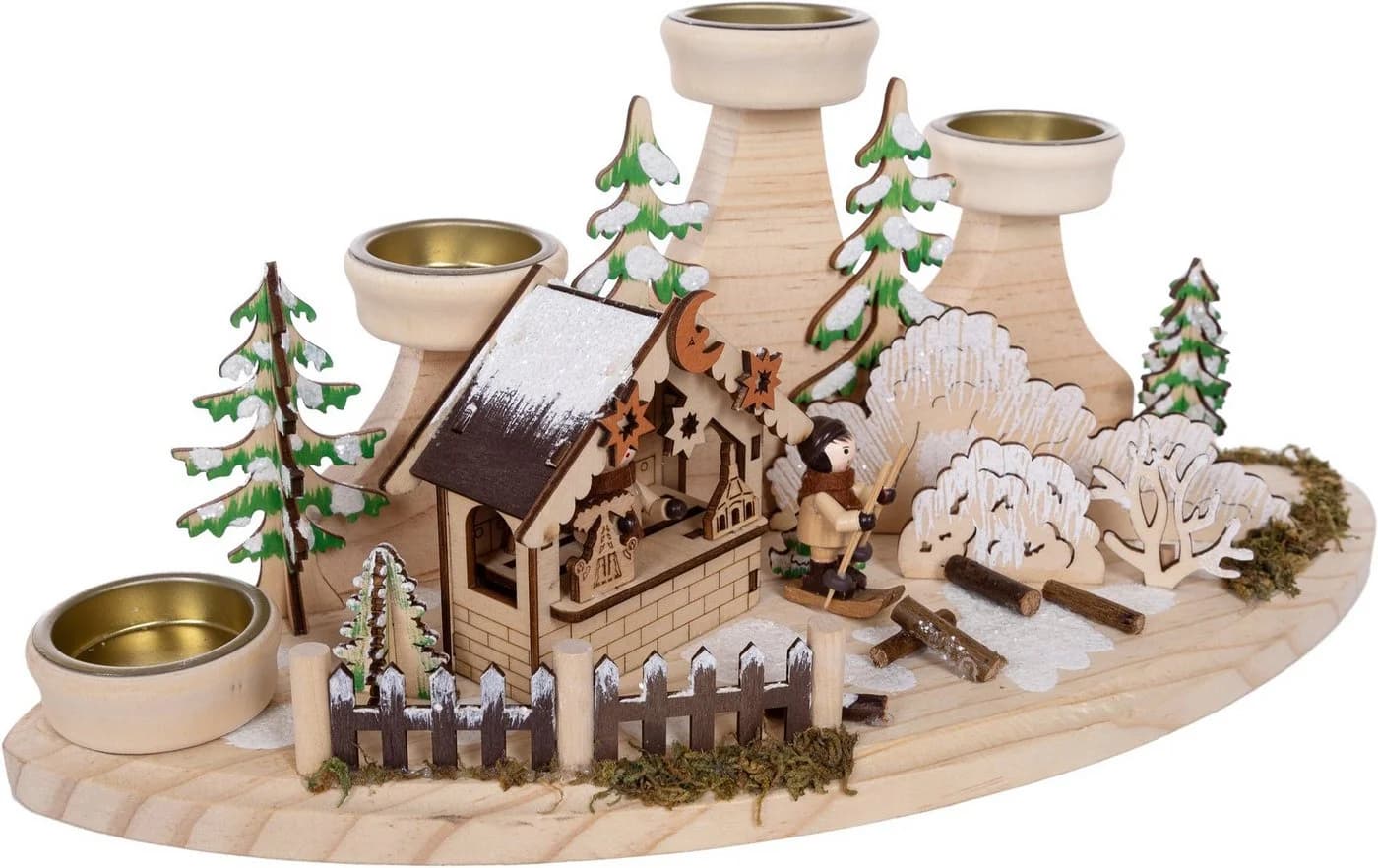 OTTO home Teelichthalter Weihnachtsdeko Winterlandschaft aus Holzwerkstoff - Bild 2