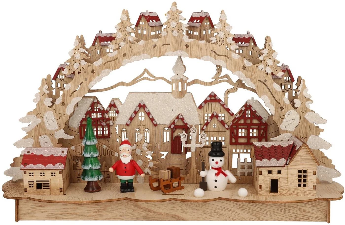 Myflair LED Schwibbogen Weihnachtsdeko Beige/Rot Holz - Bild 2