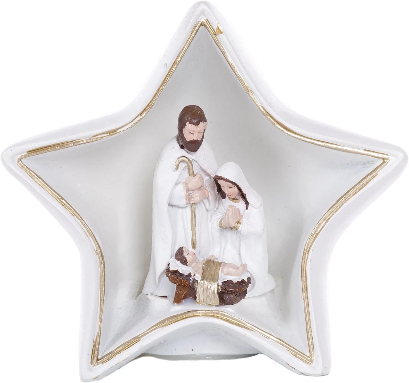 Myflair Krippe Weihnachtsdeko 1-tlg. mit LED Beleuchtung Gold/Weiß - Bild 2