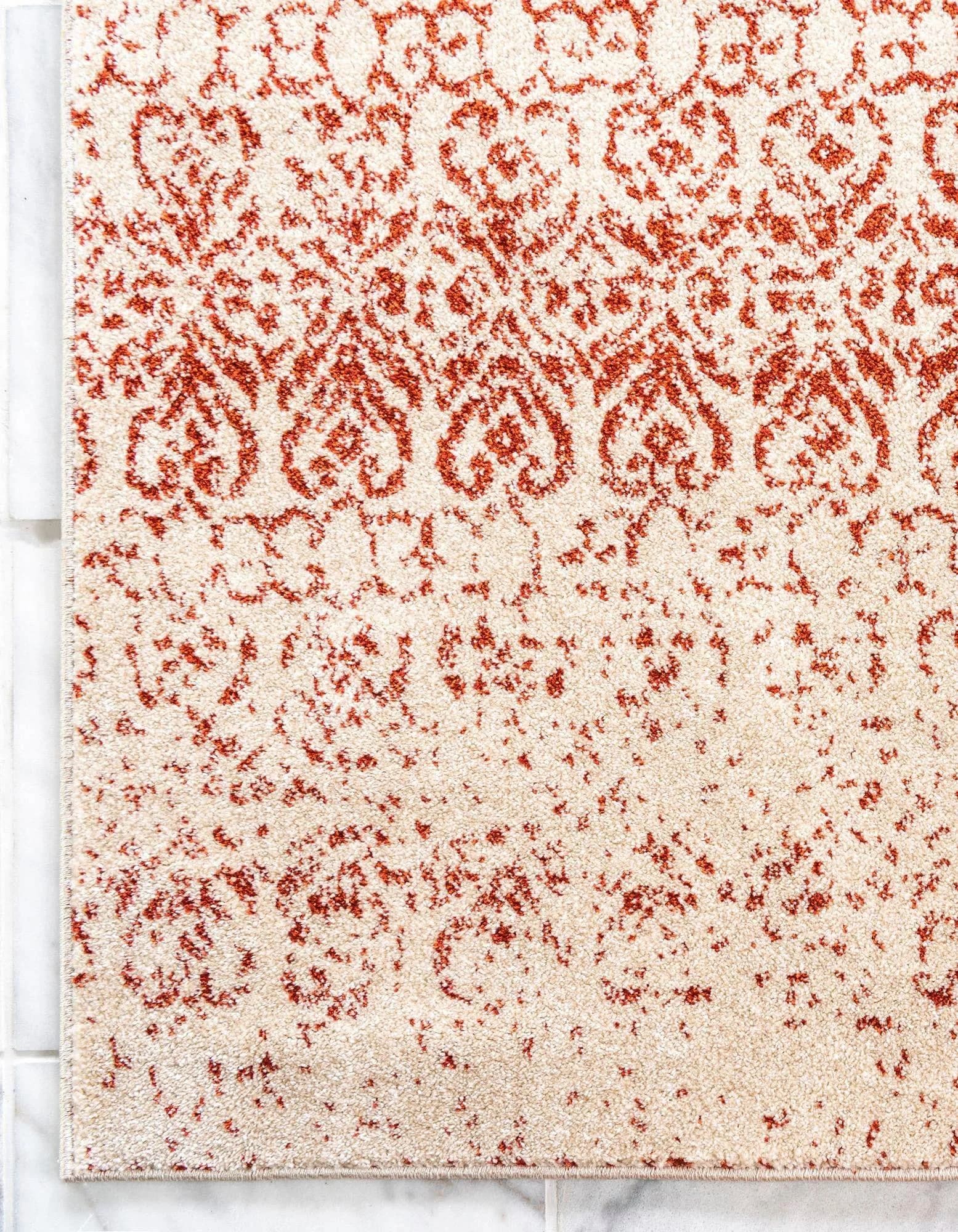 MyFlair Teppich Good Times Rot/Elfenbein Vintage-Optik Kurzflor