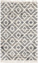 MyFlair Hochflor-Teppich Top Shag Grau/Elfenbein Rauten Design Bild 1