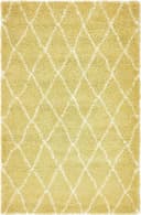 MyFlair Hochflor-Teppich Temara Shag Gelb/Elfenbein Rauten Design Bild 1