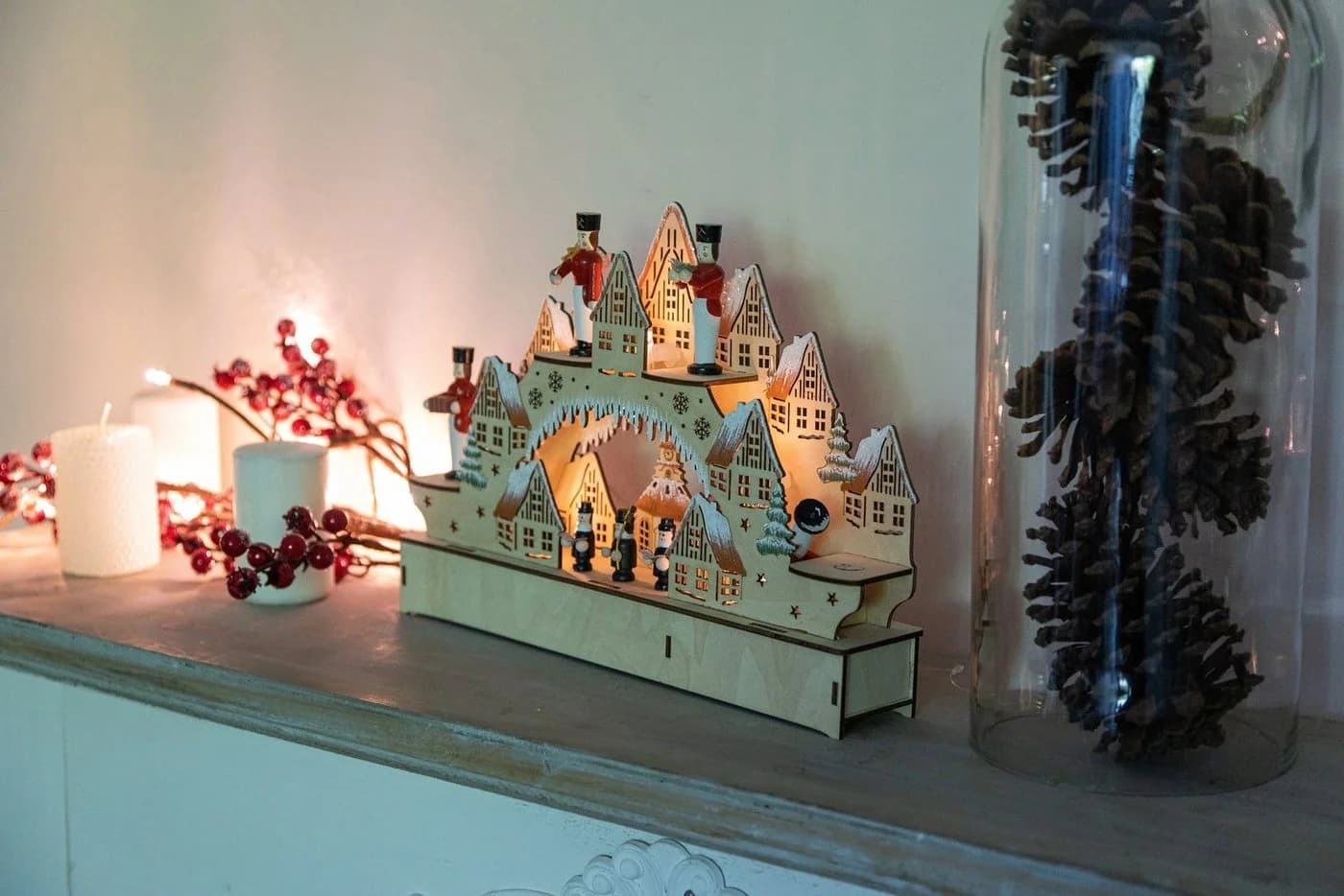 OTTO home LED Schwibbogen Weihnachtsdeko Beige Holz - Bild 5