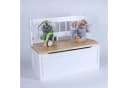 Home4Living Sitztruhe Kindersitztruhe Truhenbank weiß Spielzeugtruhe Sitzbank mit Stauraum und Deckelbremse Bild 1