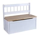 Home4Living Sitztruhe Kindersitztruhe Truhenbank weiß Spielzeugtruhe Sitzbank mit Stauraum und Deckelbremse Bild 2