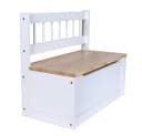 Home4Living Sitztruhe Kindersitztruhe Truhenbank weiß Spielzeugtruhe Sitzbank mit Stauraum und Deckelbremse Bild 4